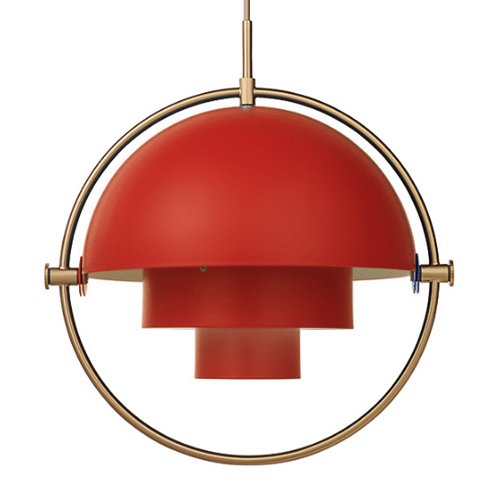 Люстра Louis Weisdorff Gubi Multi-lite Pendant Red Латунь Бургундский красный в Нижнем Новгороде | Loft Concept 