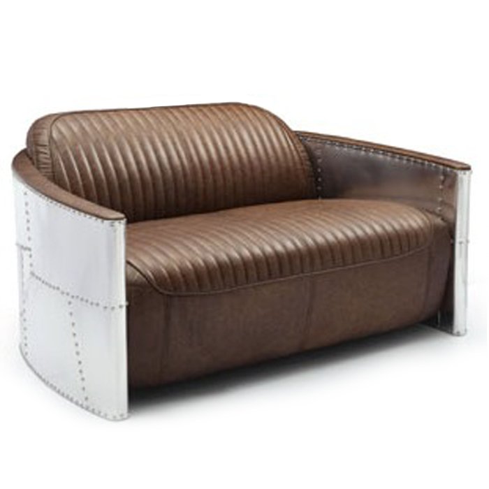 Диван Aviator Sofa 2 seat Белый Черный Коричневый в Нижнем Новгороде | Loft Concept 