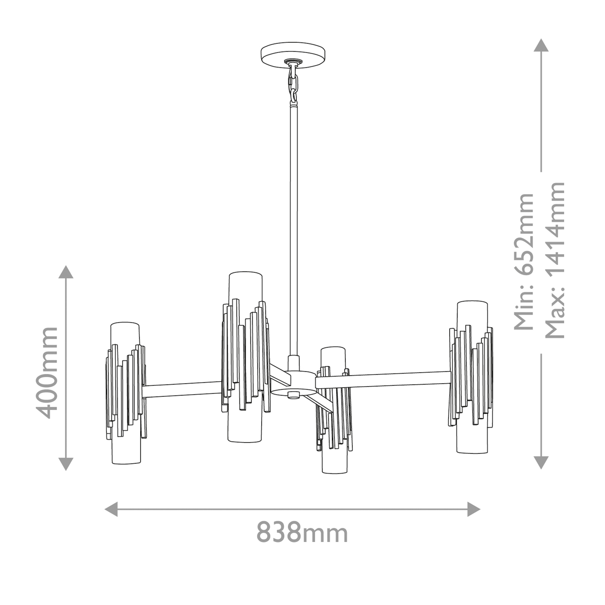 Люстра цвета латунь с 4-мя матовыми цилиндрическими плафонами Elstead Lighting в Нижнем Новгороде