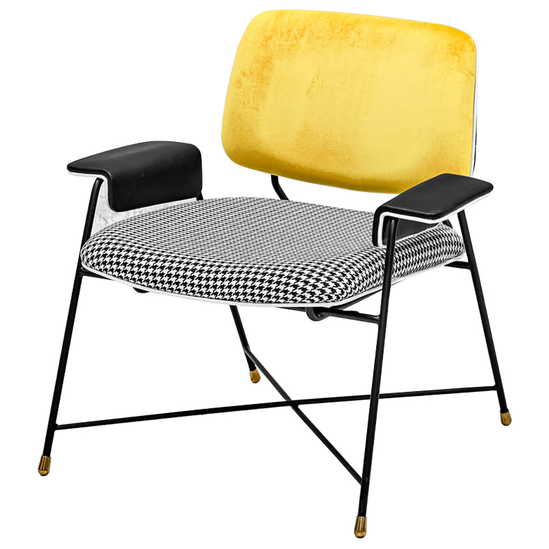 Кресло Bagot Chair Yellow Черно-белый Желтый в Нижнем Новгороде | Loft Concept 