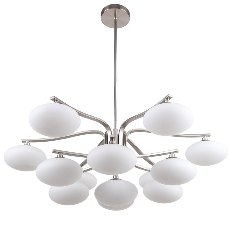 Oval Balls Mushrooms Chandelier 13 Silver Серебряный Прозрачный белый в Нижнем Новгороде | Loft Concept 