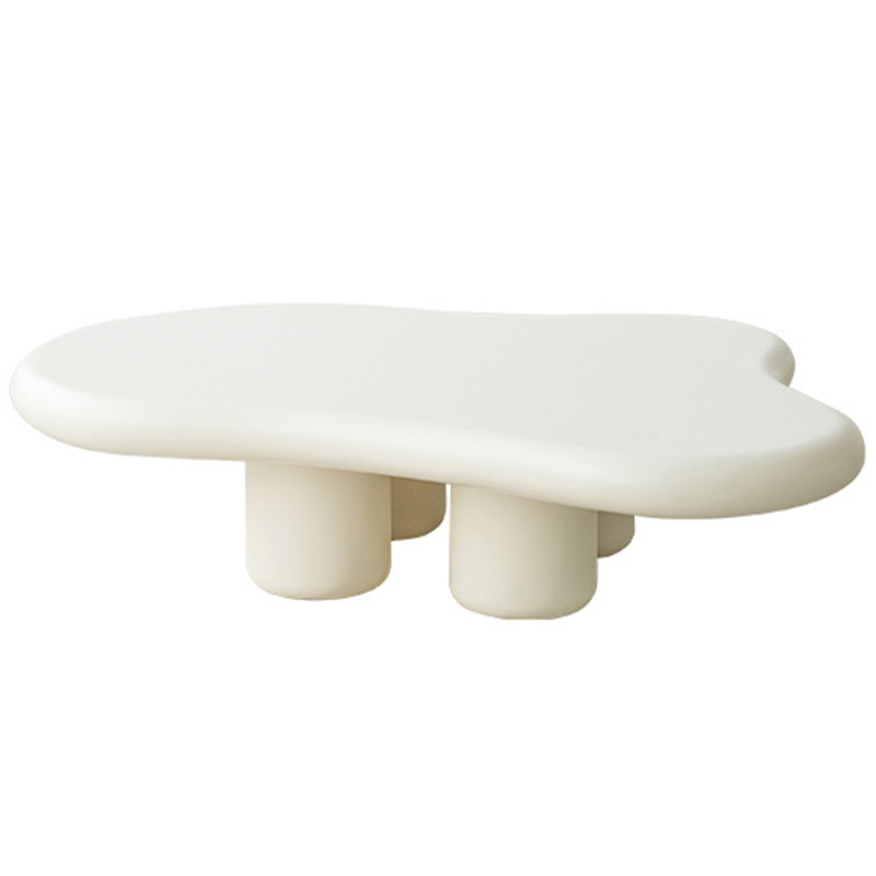 Кофейный стол со столешницей изогнутой формы Curved Shape Coffee Table ivory ( слоновая кость ) в Нижнем Новгороде | Loft Concept 