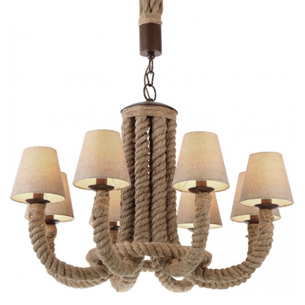 Люстра Rattan Chandelier 8 Loft Rope Light  в Нижнем Новгороде | Loft Concept 