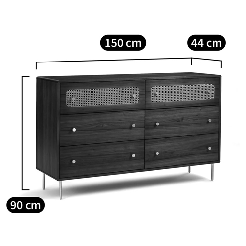 Комод с 6-ю ящиками с декором из ротанга Degarmo Chest of Drawers в Нижнем Новгороде