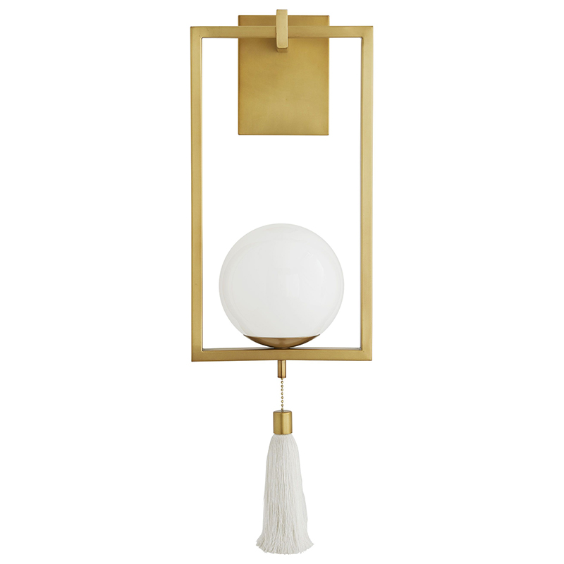 Бра Arteriors TRAPEZE SCONCE Gold Белый Латунь в Нижнем Новгороде | Loft Concept 