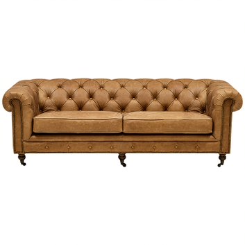 Диван Chesterfield Cinnamon Leather Sofa из винтажной кожи Корица в Нижнем Новгороде | Loft Concept 