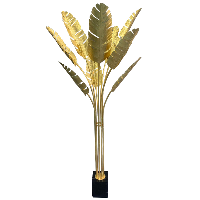 Торшер Gold Palm Leaves Floor Lamp Золотой Черный в Нижнем Новгороде | Loft Concept 