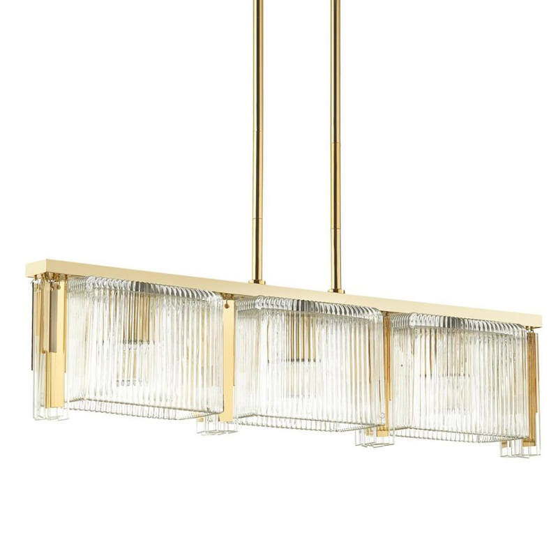 Люстра Madelen Gold Linear Chandelier Глянцевое золото Прозрачный (Transparent) в Нижнем Новгороде | Loft Concept 