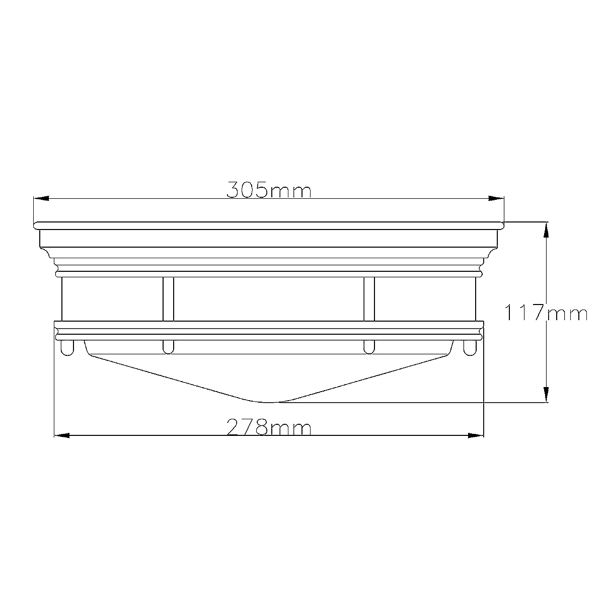 Потолочный светильник для ванных комнат со стеклянным плафоном в форме перевернутого конуса Hinkley в Нижнем Новгороде