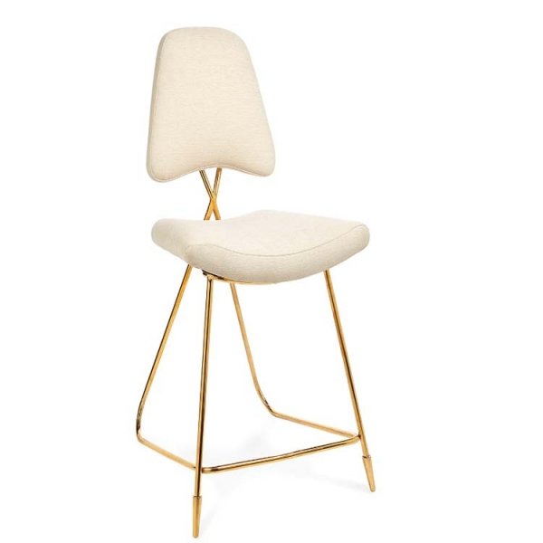 Барный стул Jonathan Adler Maxime Bar stool Бежево-серый Золотой в Нижнем Новгороде | Loft Concept 