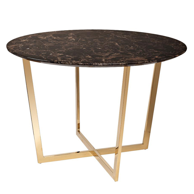 Обеденный стол Dining table Jacques round Brown Коричневый Золотой в Нижнем Новгороде | Loft Concept 