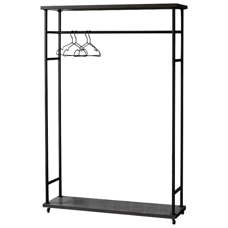 Рейл Lowery Grey Industrial Metal Rust Clothes Rail Черный Дерево Серый в Нижнем Новгороде | Loft Concept 