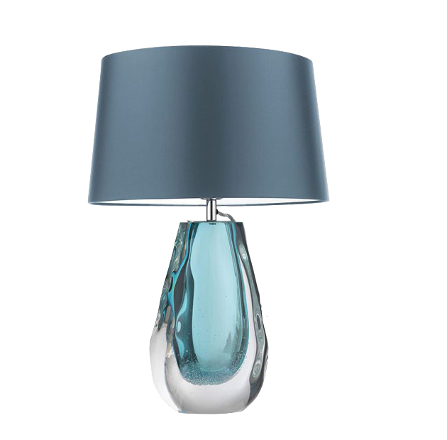 Настольная лампа Anya Peacock Table Lamp Хром Прозрачный Голубой в Нижнем Новгороде | Loft Concept 