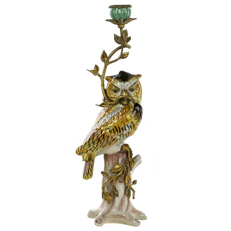 Подсвечник Owl Bronze Branch Candlestick Бронза Желтый Коричневый в Нижнем Новгороде | Loft Concept 