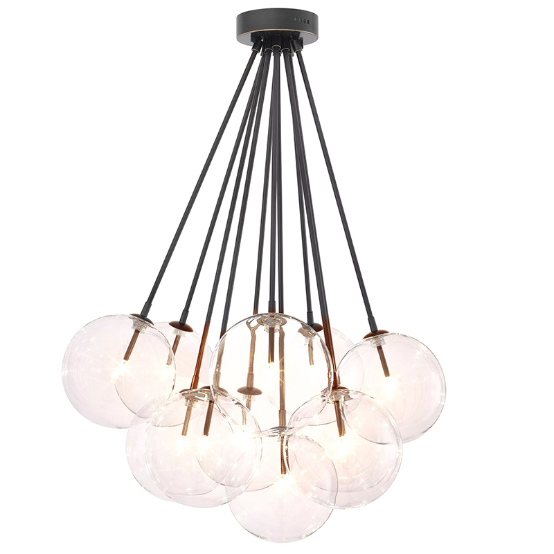 Люстра Eichholtz Ceiling Lamp Molecule Bronze Прозрачное Стекло Темная бронза в Нижнем Новгороде | Loft Concept 