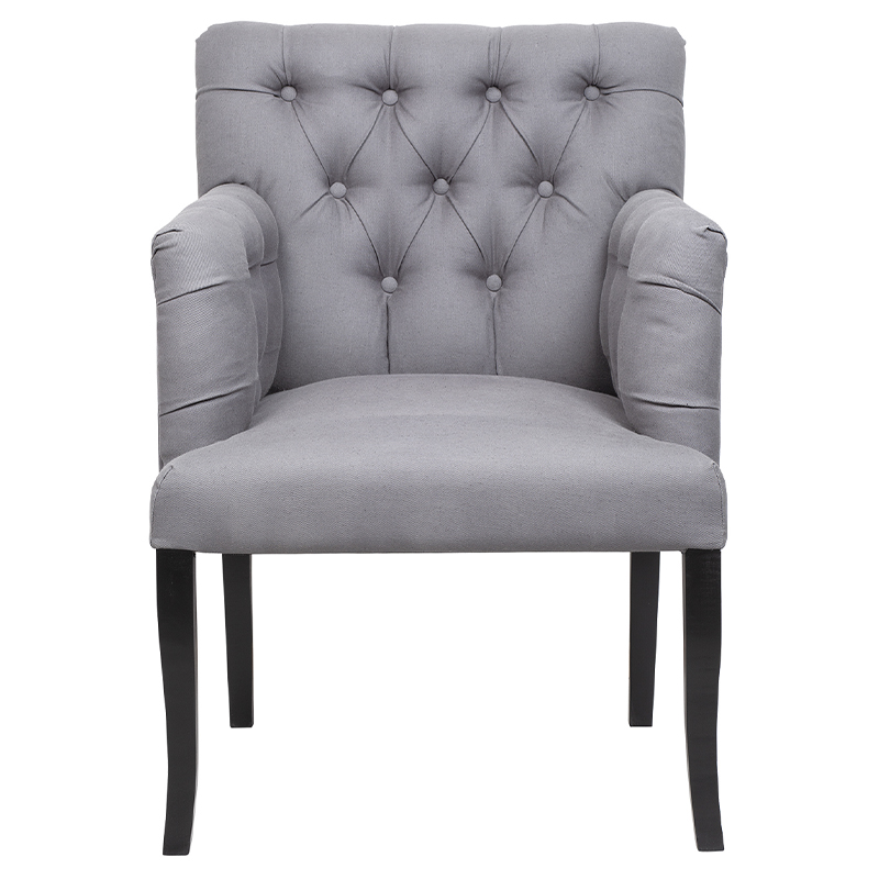 Кресло Addison Chic Armchair grey flax Серый Черный в Нижнем Новгороде | Loft Concept 