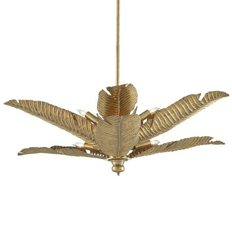 Дизайнерская Люстра Золотые Листья Пальмы Modern Golden Palm Leaves Chandelier Золотой в Нижнем Новгороде | Loft Concept 