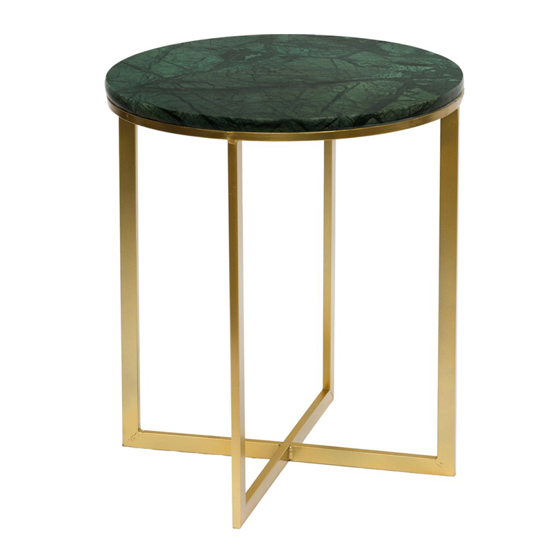 Приставной стол Round Table Marble green Золотой Малахит (зеленый) в Нижнем Новгороде | Loft Concept 