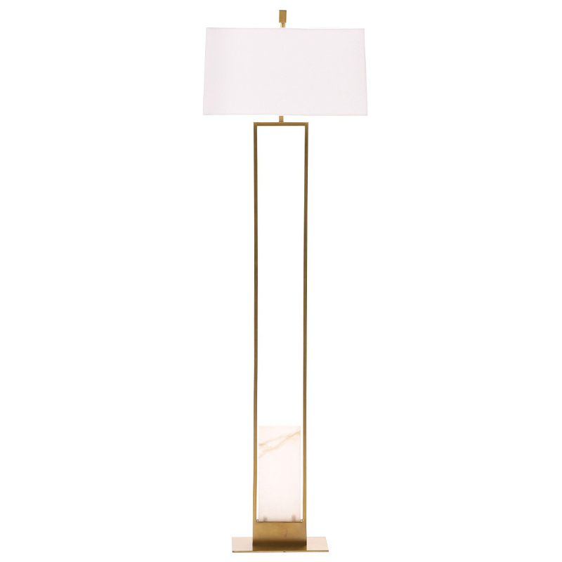 Торшер Arteriors MARKHAM FLOOR LAMP Brass Латунь Белый в Нижнем Новгороде | Loft Concept 