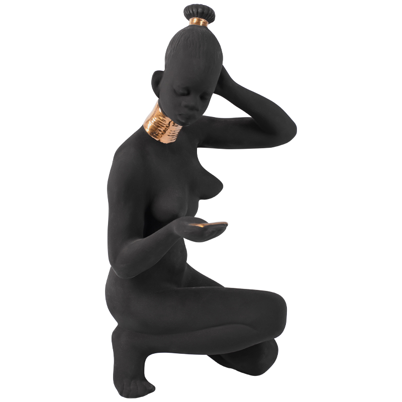 Статуэтка African Woman Sitting Statuette Черный Золотой в Нижнем Новгороде | Loft Concept 