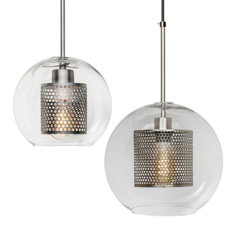 Perforated Vessel Pendant Lamp Nickel Ball Никель Прозрачное Стекло в Нижнем Новгороде | Loft Concept 