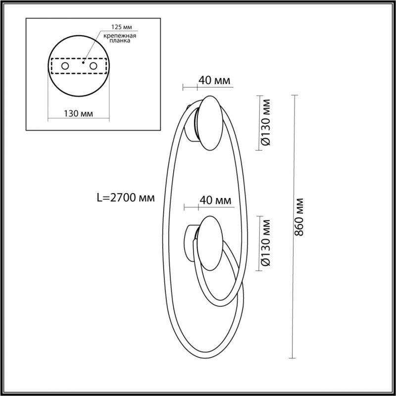 Бра LUKE LAMPCO TRACER LAMP с двумя крепежными планками в Нижнем Новгороде