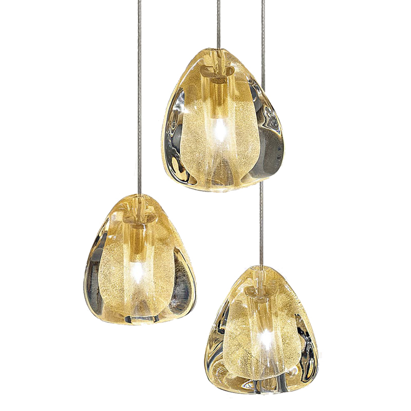 Подвесной светильник Mizu 1 Suspension Lamp Gold Янтарь (Amber) Хром в Нижнем Новгороде | Loft Concept 