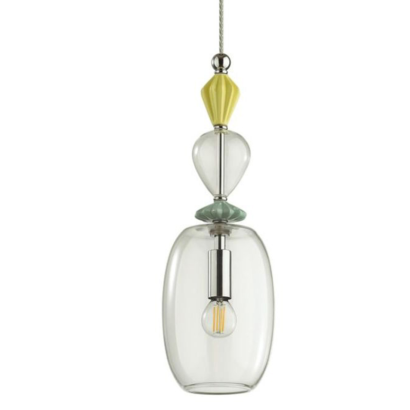 Подвесной светильник Iris Glas hanging lamp candy B chrome Прозрачное Стекло Прозрачный желтый Голубой Хром Прозрачный зеленый в Нижнем Новгороде | Loft Concept 