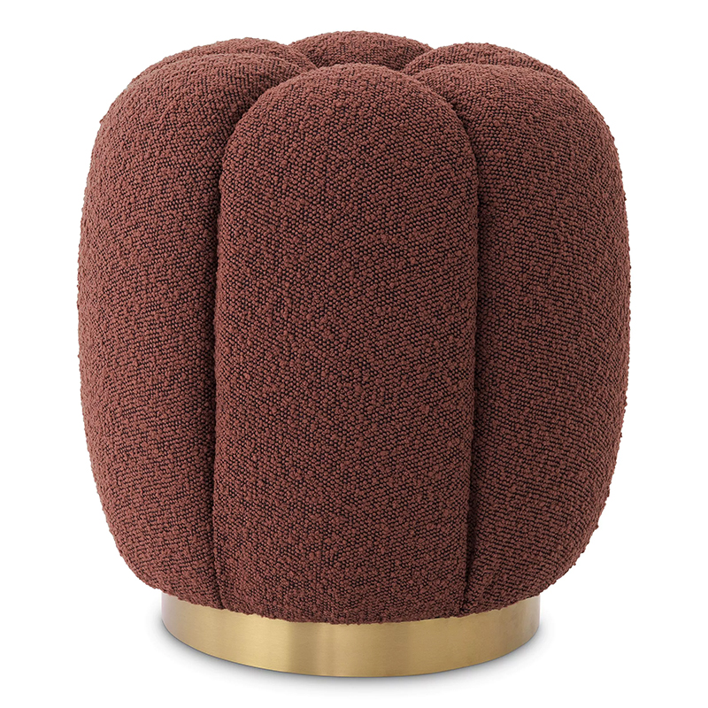 Пуф Eichholtz Stool Orchanic Boucle Rouge Бургундский красный Латунь в Нижнем Новгороде | Loft Concept 