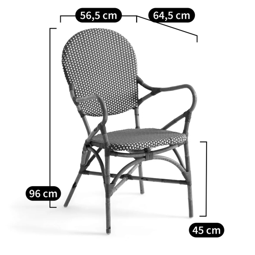 Кресло плетеное из ротанга Ronald Black White Rattan Chair в Нижнем Новгороде