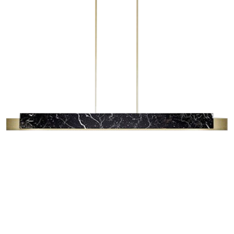 Люстра Leonce Marble Linear Chandelier Brass Черный Мрамор Nero Латунь в Нижнем Новгороде | Loft Concept 