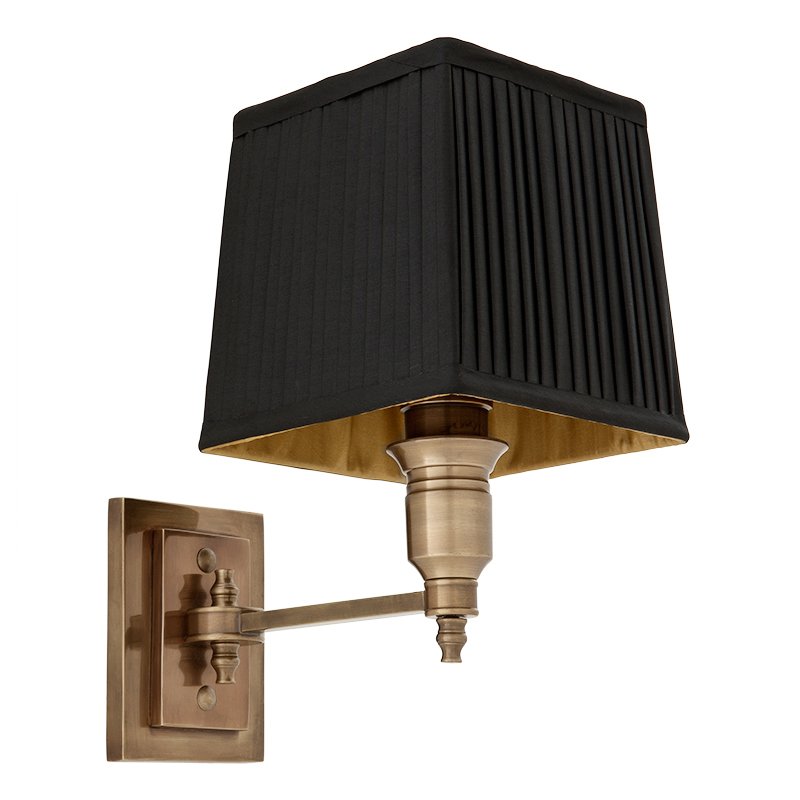 Бра Wall Lamp Lexington Single Brass+Black Латунь Античная полированная Черный в Нижнем Новгороде | Loft Concept 