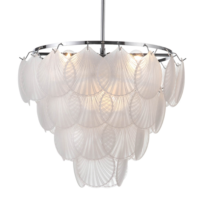 Люстра Glass Shells Suspension Chandelier Белый Хром в Нижнем Новгороде | Loft Concept 