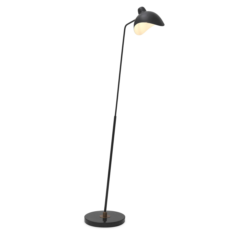 Торшер Eichholtz Floor Lamp Asta Черный Черный Мрамор Nero Латунь Античная полированная в Нижнем Новгороде | Loft Concept 