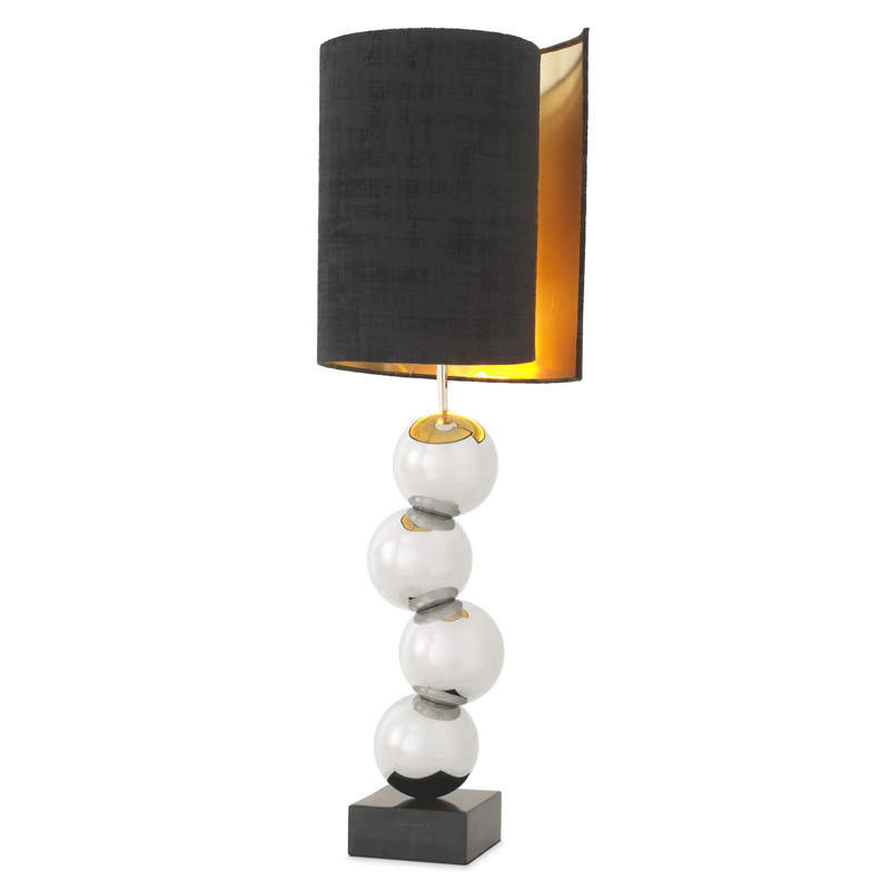 Настольная лампа Eichholtz Table Lamp Aerion Nickel Черный Никель Черный Мрамор Nero в Нижнем Новгороде | Loft Concept 