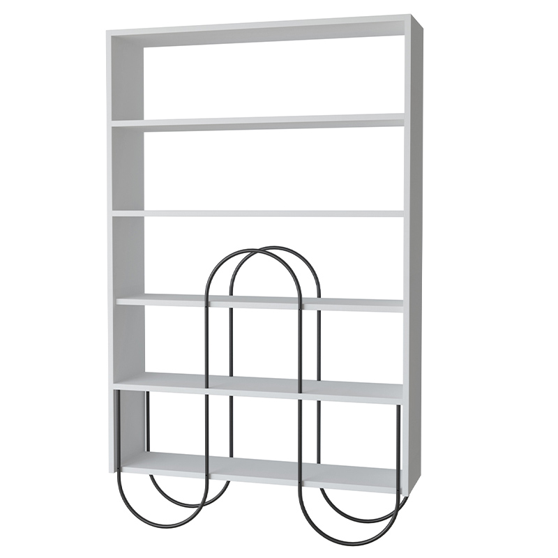 Стеллаж прямой белый с 5-ю открытыми полками NORFOLK BOOKCASE WHITE Черный Белый в Нижнем Новгороде | Loft Concept 