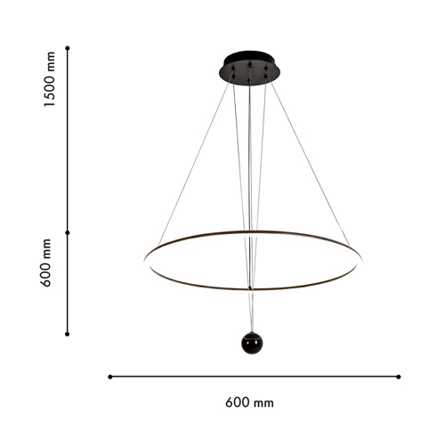 Светодиодная люстра Black LED Circle and Ball Lamp в Нижнем Новгороде