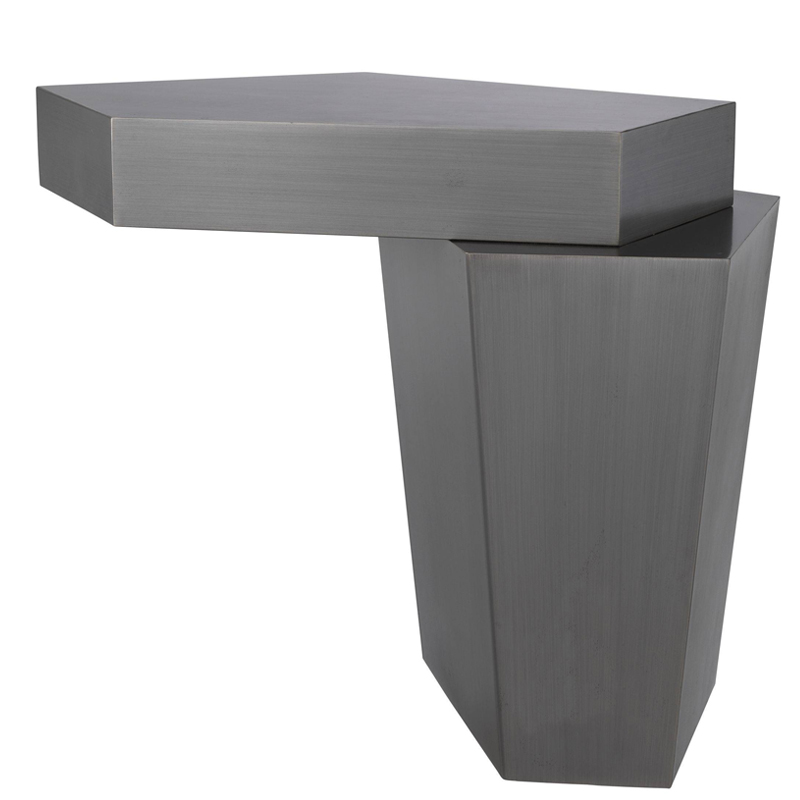 Приставной стол Eichholtz Coffee Table Calabasas High Brushed iron Серый (Gray) в Нижнем Новгороде | Loft Concept 