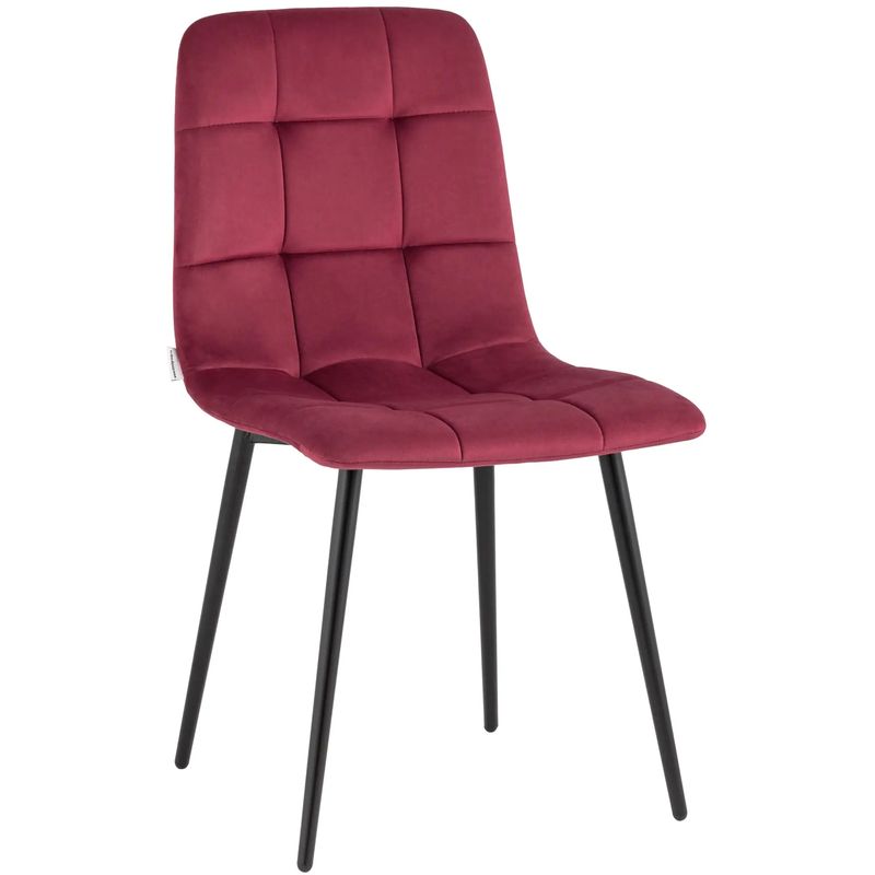 Стул NANCY Chair Малиновый Велюр Малиновый (Crimson) Черный в Нижнем Новгороде | Loft Concept 