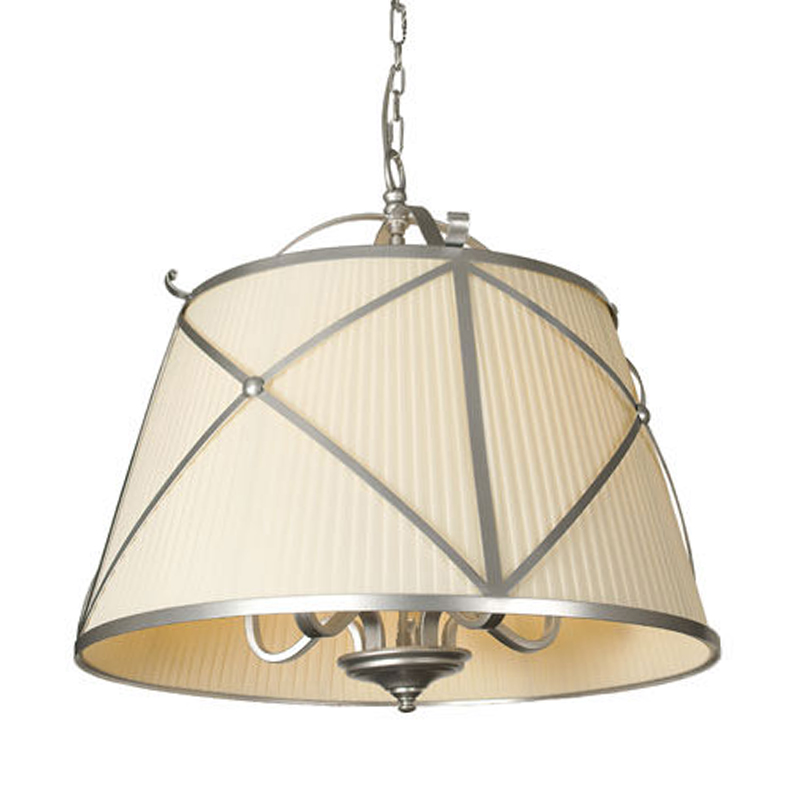 Люстра абажур Provence Lampshade Light Silver Chandelier Серебряный Бежевый в Нижнем Новгороде | Loft Concept 