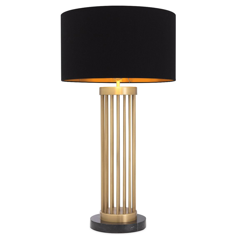 Настольная лампа Eichholtz Table Lamp Condo Черный Латунь Античная полированная Черный Мрамор Nero в Нижнем Новгороде | Loft Concept 