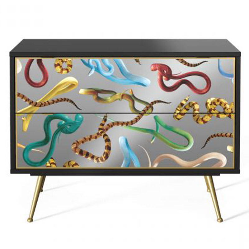 Комод Seletti Chest of Two Drawers Snakes Мульти Черный Золотой Шампань в Нижнем Новгороде | Loft Concept 