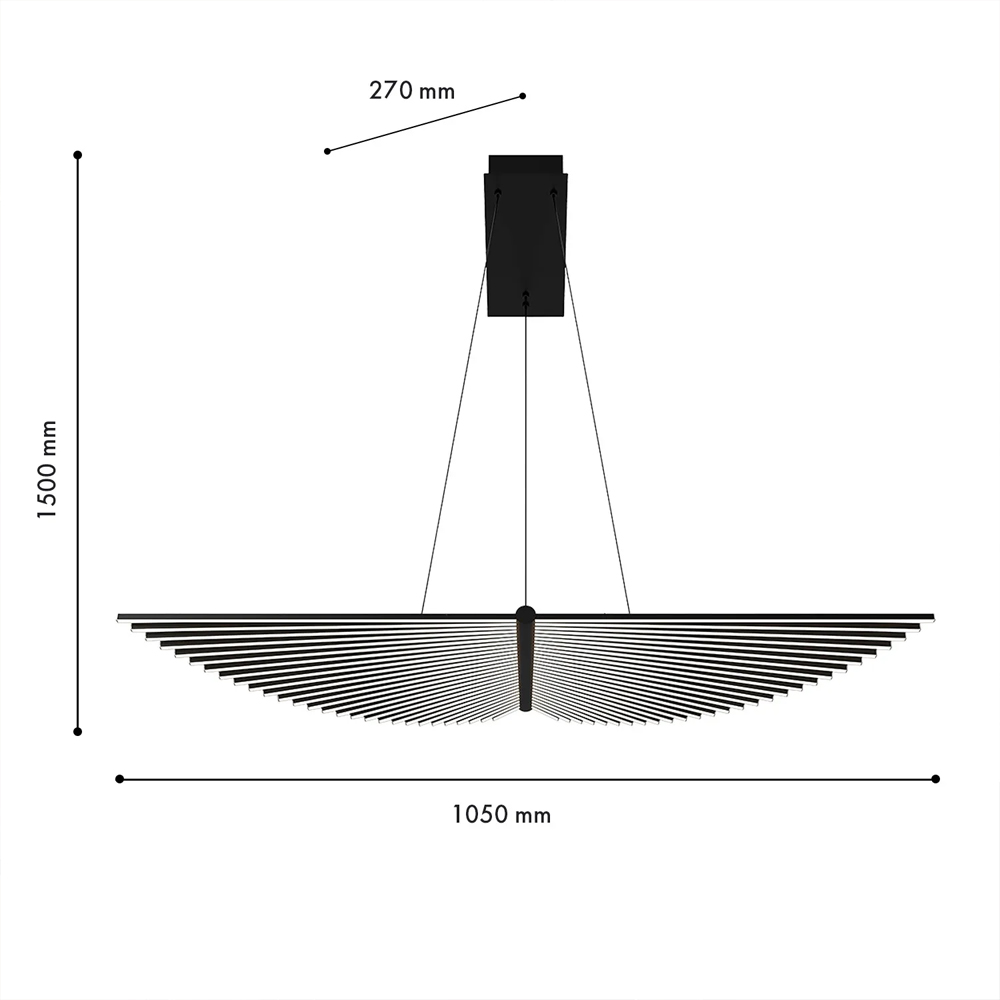 Люстра в виде распахнутых крыльев из тонких металлических планок Flight of Freedom в Нижнем Новгороде
