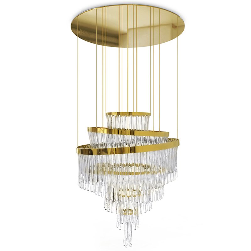 Люстра Luxxu Babel Chandelier Глянцевое золото Прозрачное Стекло в Нижнем Новгороде | Loft Concept 