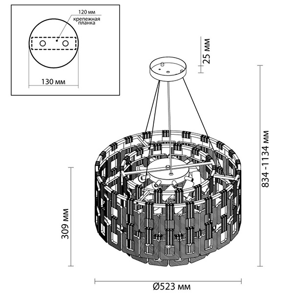 Люстра Ribbed Elements Pendant Round 52 в Нижнем Новгороде