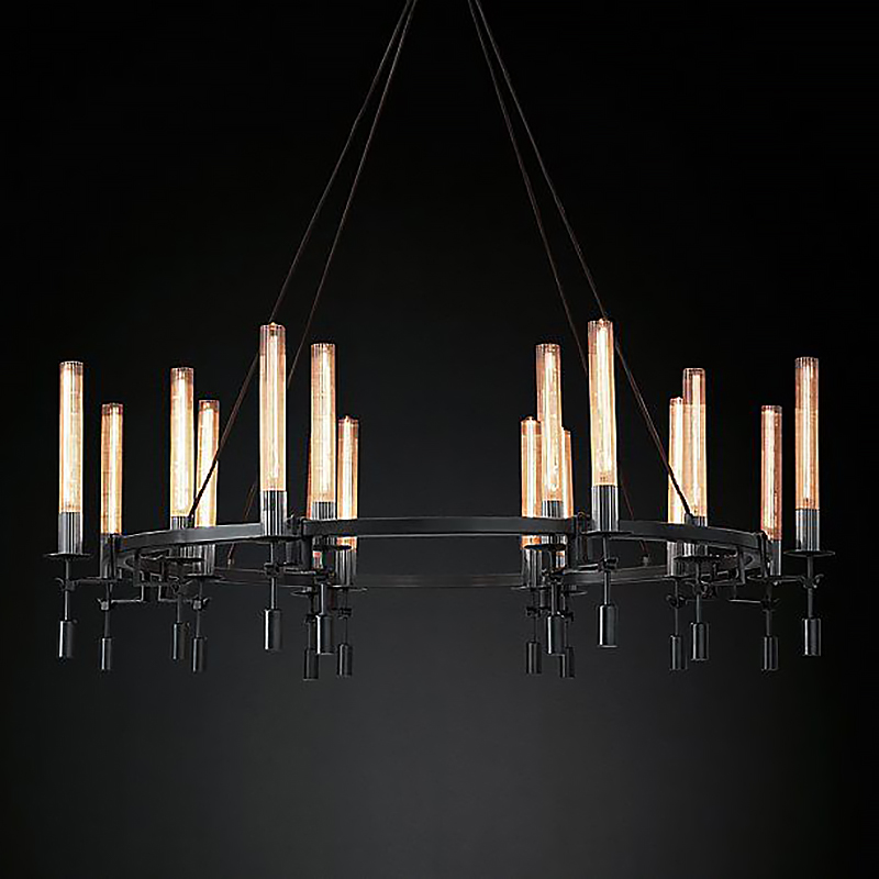 Люстра Restoration Hardware Fontanelle Chandelier black Черный Прозрачный в Нижнем Новгороде | Loft Concept 