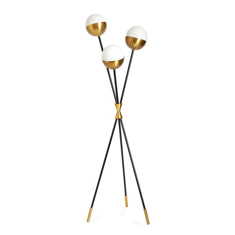 Торшер Caracas Tripod Floor Lamp Черный Белый Латунь в Нижнем Новгороде | Loft Concept 