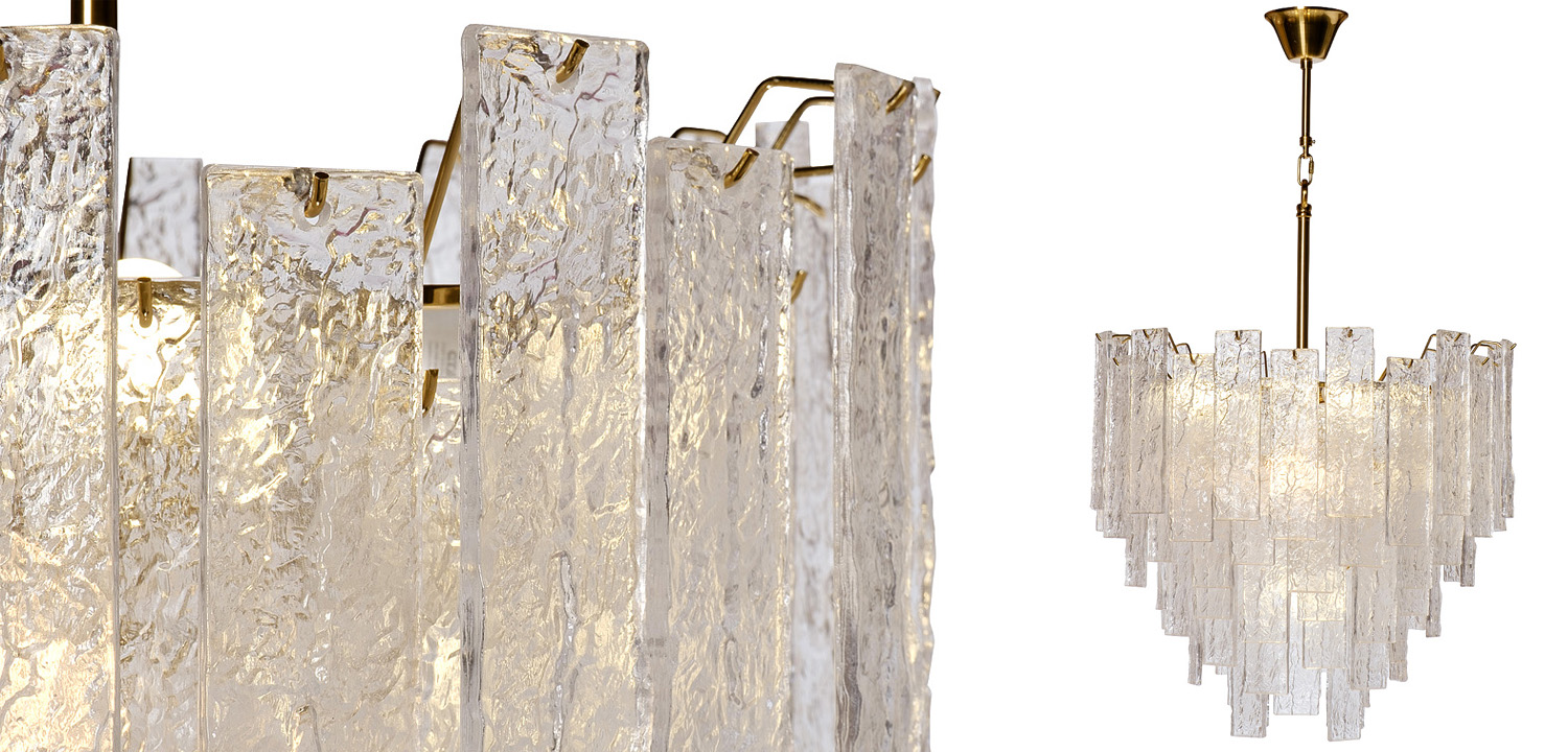 Люстра Dorit Textured Glass Rectangular Chandelier - фото