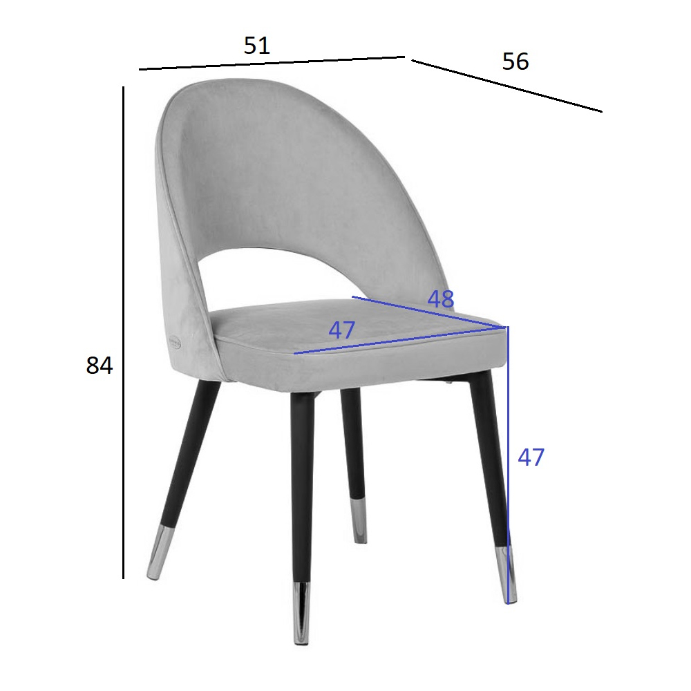 Стул велюровый серо-бежевый Schelde Gray Beige в Нижнем Новгороде