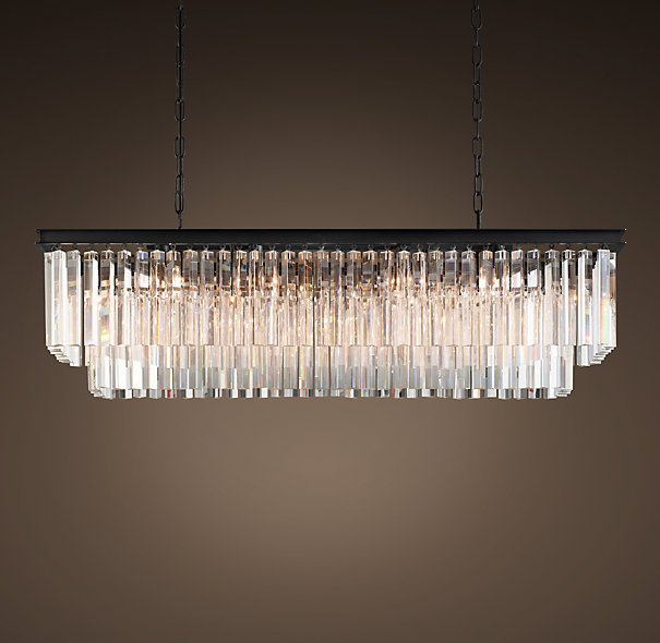 Люстра RH 1920s Odeon Clear Glass Fringe Blackiron 125 Черный в Нижнем Новгороде | Loft Concept 